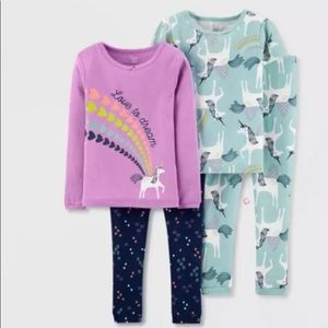 Carters 4-Piece Unicorn Rainbow Pajama Set 4T